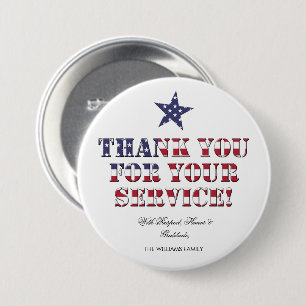 Badge Rond 7,6 Cm USA Veterans Merci pour votre service
