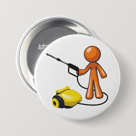 Badge Rond 7,6 Cm Utilisation D'Une Lave-Pression (Devant & derrière)