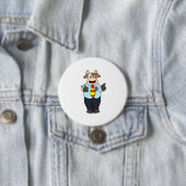 Badge Rond 7,6 Cm Vache comme enseignant avec Cravate (En situation)