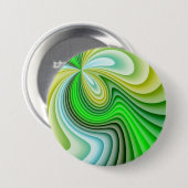 Badge Rond 7,6 Cm Vagues jaunes et vertes (Devant & derrière)