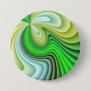Badge Rond 7,6 Cm Vagues jaunes et vertes