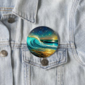 Badge Rond 7,6 Cm Vagues océaniques clignantes (En situation)