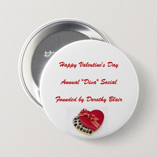 Badge Rond 7,6 Cm Valentine (Devant & derrière)