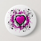 Badge Rond 7,6 Cm Valentine Purple Heart (Devant)