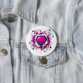 Badge Rond 7,6 Cm Valentine Purple Heart (En situation)