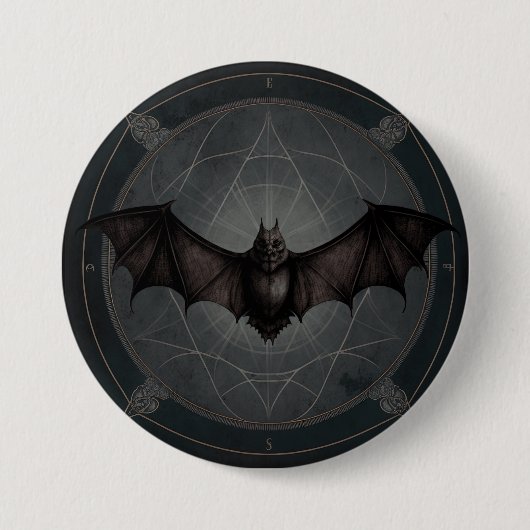 Badge Rond 7,6 Cm Vampire Bat Gothic Dark, Ai Généré Design (Devant)