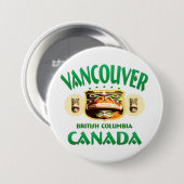 Badge Rond 7,6 Cm Vancouver Canada (Devant & derrière)
