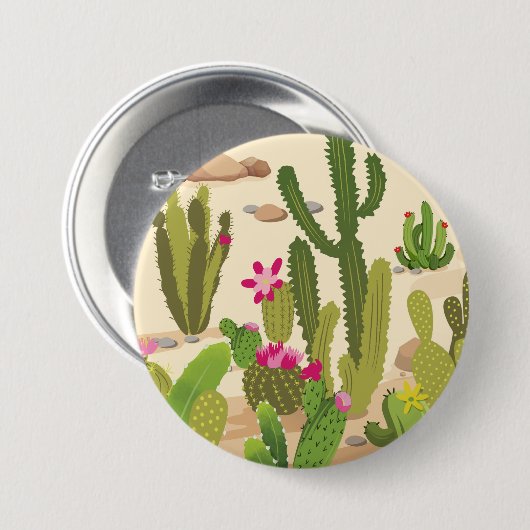 Badge Rond 7,6 Cm Variété Cactus (Devant & derrière)