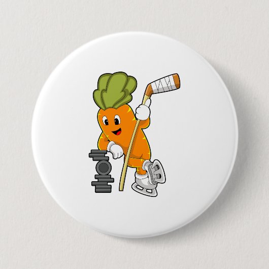 Badge Rond 7,6 Cm Vegan Ice Hockey (Devant)