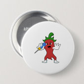 Badge Rond 7,6 Cm Vegan Pepper at Darts (Devant & derrière)