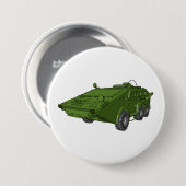Badge Rond 7,6 Cm Véhicule militaire blindé vert (Devant & derrière)