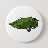 Badge Rond 7,6 Cm Véhicule militaire blindé vert (Devant)