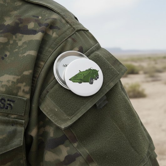Badge Rond 7,6 Cm Véhicule militaire blindé vert