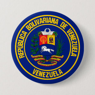 Badge Rond 7,6 Cm Venezuela Round Emblem