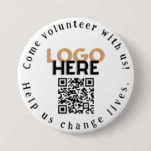 Badge Rond 7,6 Cm Venir Bénévole Code QR Promo Bouton Pin