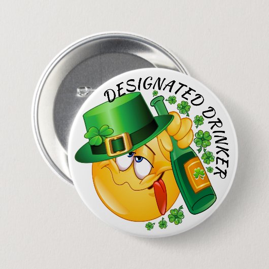 Badge Rond 7,6 Cm VENTE Consommateur désigné Saint-Patrick (Devant & derrière)