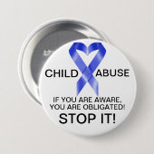 Badge Rond 7,6 Cm VENTE ! Empêcher la maltraitance des enfants (Devant & derrière)
