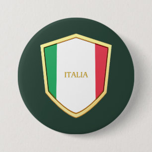 Badge Rond 7,6 Cm Ventilateur De Football Italia Shield