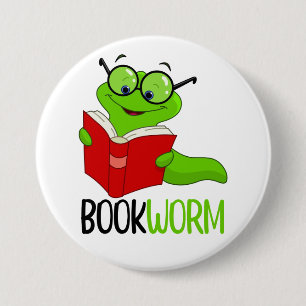 Badge Rond 7,6 Cm Ver à livres lisant 