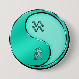 Badge Rond 7,6 Cm Verseau