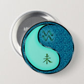 Badge Rond 7,6 Cm Verseau & Chèvre d'eau (Devant & derrière)