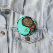 Badge Rond 7,6 Cm Verseau & Dragon de Terre (En situation)