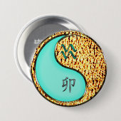 Badge Rond 7,6 Cm Verseau & Lapin de Feu (Devant & derrière)