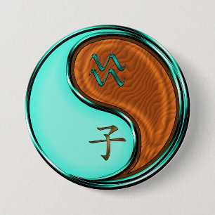 Badge Rond 7,6 Cm Verseau & Rat de Bois