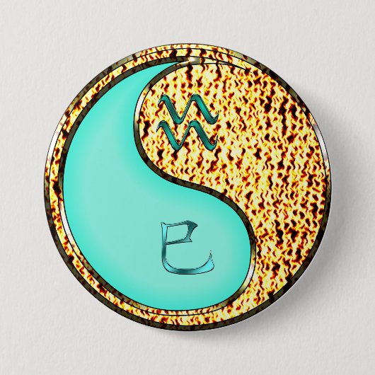 Badge Rond 7,6 Cm Verseau & Serpent de Feu (Devant)