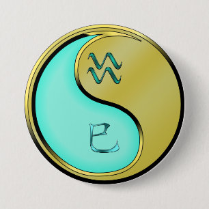 Badge Rond 7,6 Cm Verseau & Serpent Métal