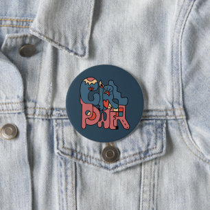 Badge Rond 7,6 Cm Version Fille Power Dark