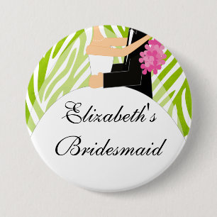 Badge Rond 7,6 Cm Vert de chaux du bouton de demoiselle d'honneur de