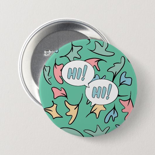Badge Rond 7,6 Cm Vert Feuille Pastel (Devant & derrière)