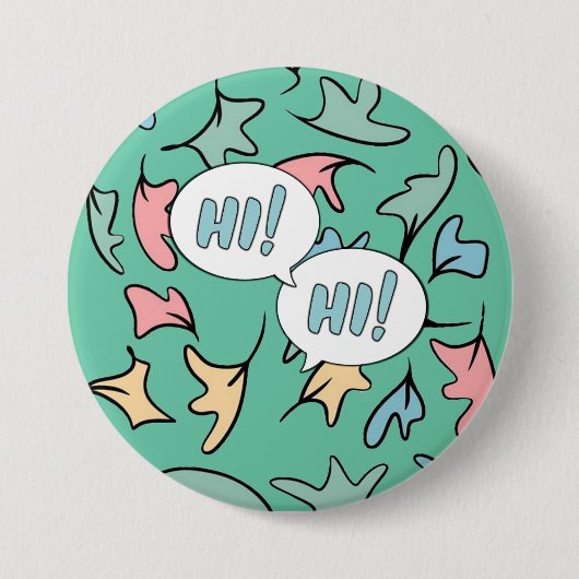 Badge Rond 7,6 Cm Vert Feuille Pastel (Devant)