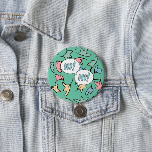 Badge Rond 7,6 Cm Vert Feuille Pastel (En situation)