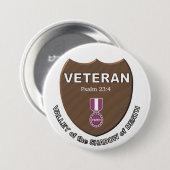 Badge Rond 7,6 Cm Vétéran (Devant & derrière)