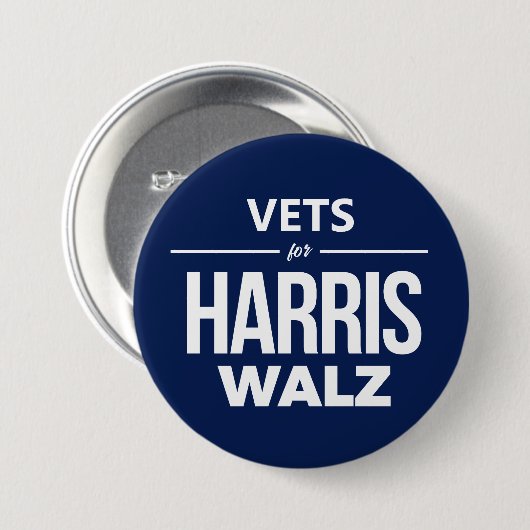 Badge Rond 7,6 Cm Vets pour Harris Walz (Devant & derrière)