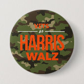 Badge Rond 7,6 Cm Vets pour Harris Walz Camo (Devant)
