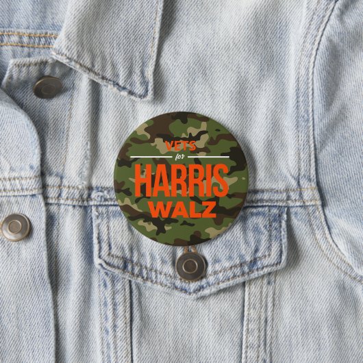 Badge Rond 7,6 Cm Vets pour Harris Walz Camo (En situation)
