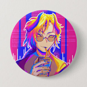 Badge Rond 7,6 Cm Vibe d'été Anime