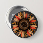 Badge Rond 7,6 Cm Vibes d'automne Boho Sunflower Automne (Devant & derrière)