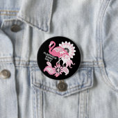 Badge Rond 7,6 Cm Vibes de flamant rose uniquement rose flamingo noi (En situation)