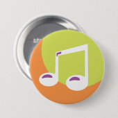 Badge Rond 7,6 Cm Vibrant Musical Note Double Eighth (Devant & derrière)