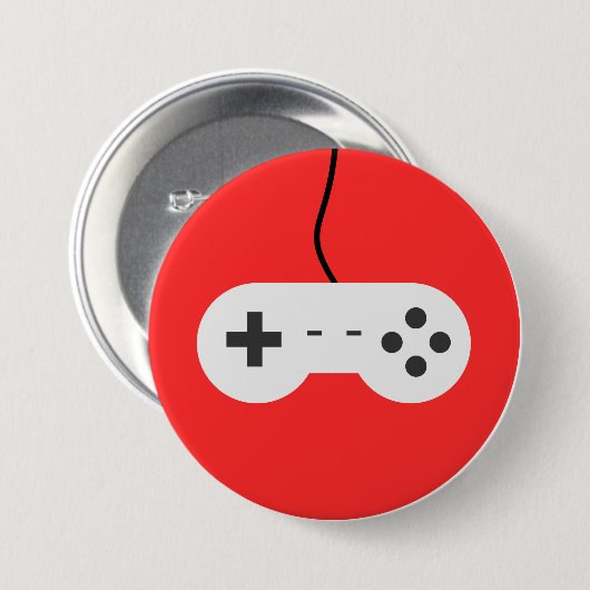Badge Rond 7,6 Cm Vidéo Game Controller Icon (Devant & derrière)