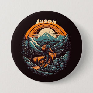 Badge Rond 7,6 Cm Vie cyclable, personnalisable rétro