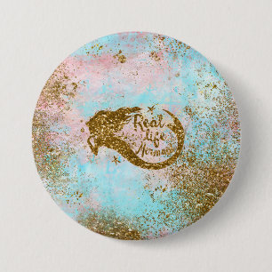 Badge Rond 7,6 Cm Vie de la Sirène - Parties scintillant de la Sirèn