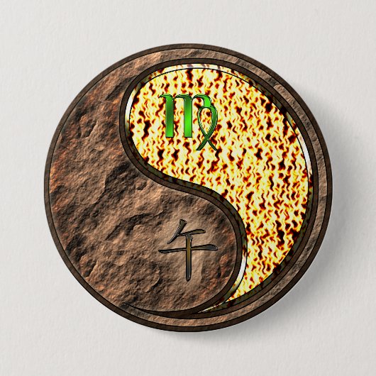 Badge Rond 7,6 Cm Vierge & Cheval de Feu (Devant)
