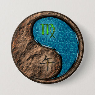 Badge Rond 7,6 Cm Vierge & Cheval d'eau