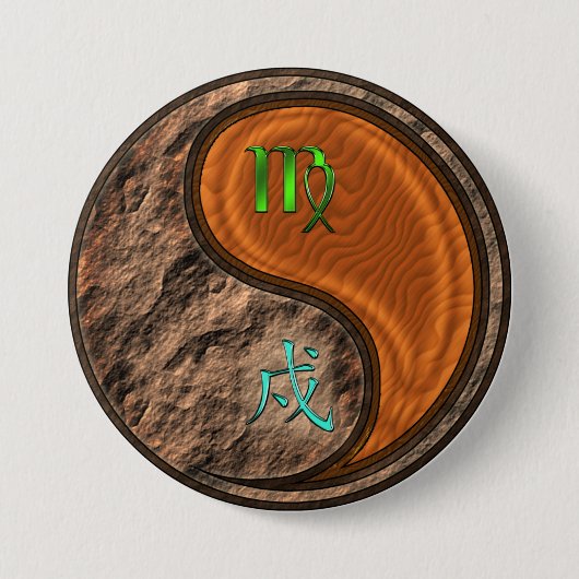Badge Rond 7,6 Cm Vierge & Chien de Bois (Devant)