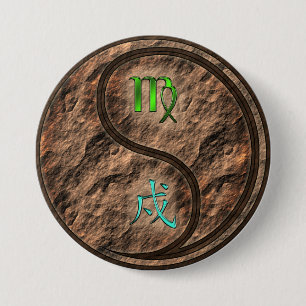 Badge Rond 7,6 Cm Vierge & Chien de Terre